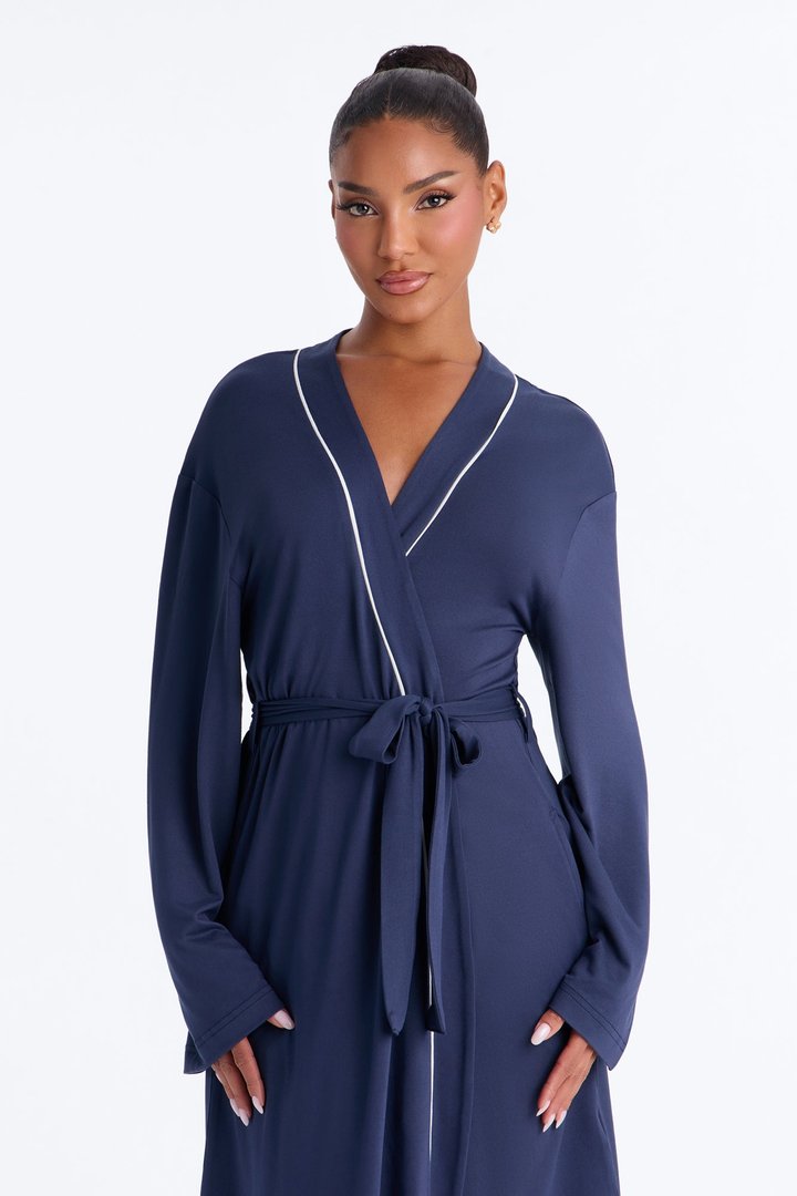 In the Morning PJ Robe - Navy