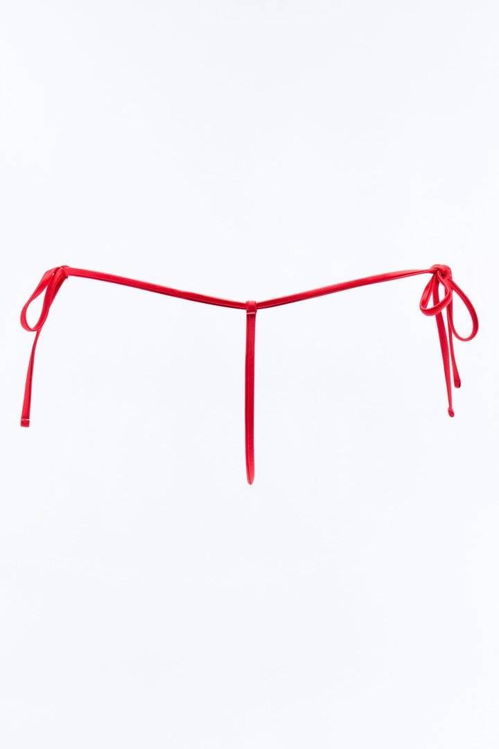 Love Everything Rhinestone Hardware Strappy G-String Panty - Red