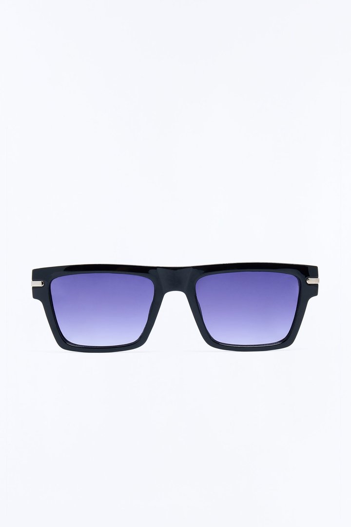 One Man Show Square Frame Sunglasses - Black/Black