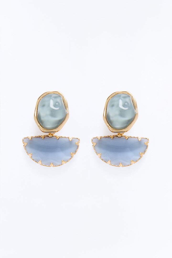 Stay Awhile Earrings - Grey/combo