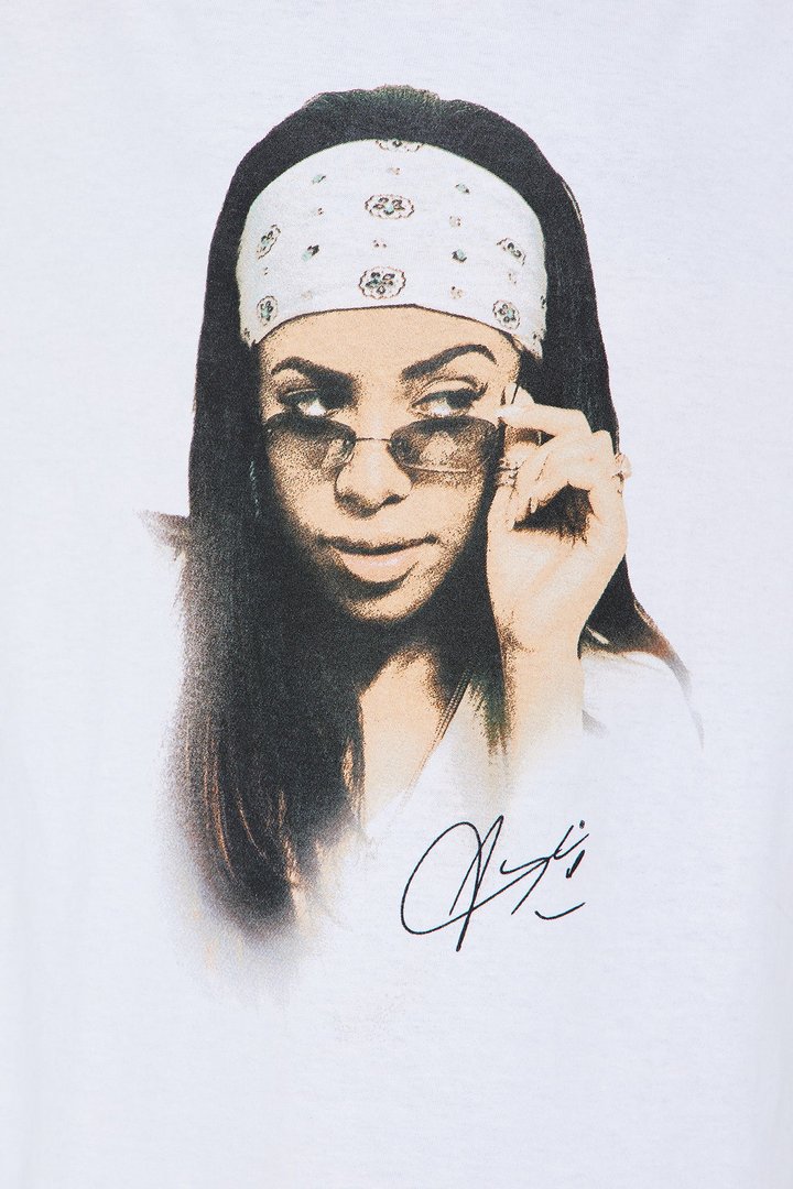 Mini Aaliyah Washed Oversized Tee - White