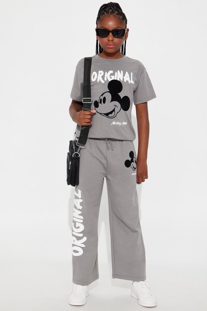Mini Mickey Mouse Puff Print T-Shirt and Sweatpant Set - Grey
