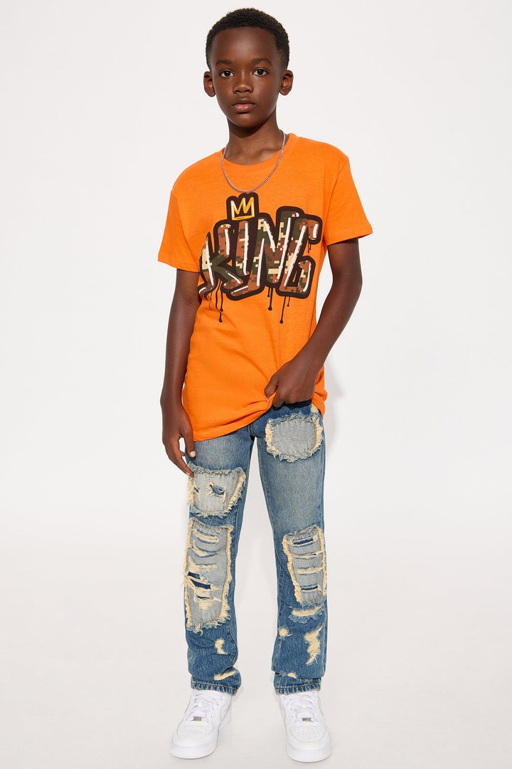 Mini Know I'm The King Short Sleeve Tee - Orange