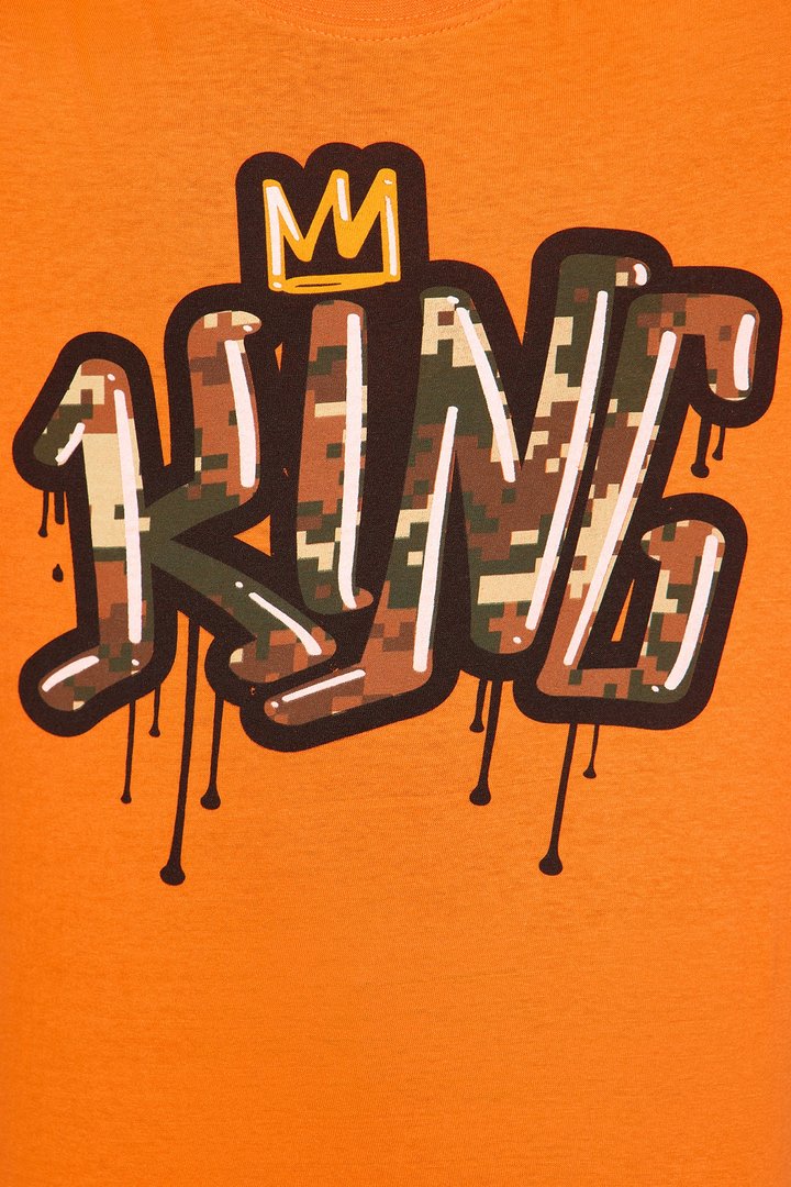 Mini Know I'm The King Short Sleeve Tee - Orange
