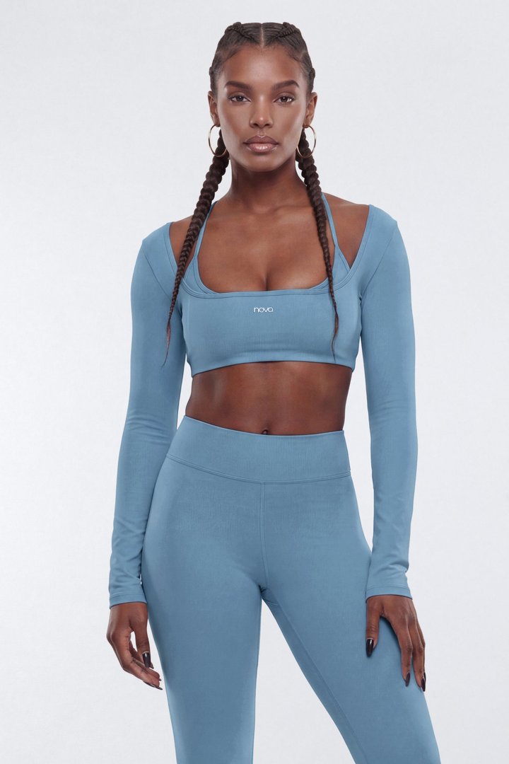 ProStretch™ Long Sleeve Sports Top - Soft Indigo