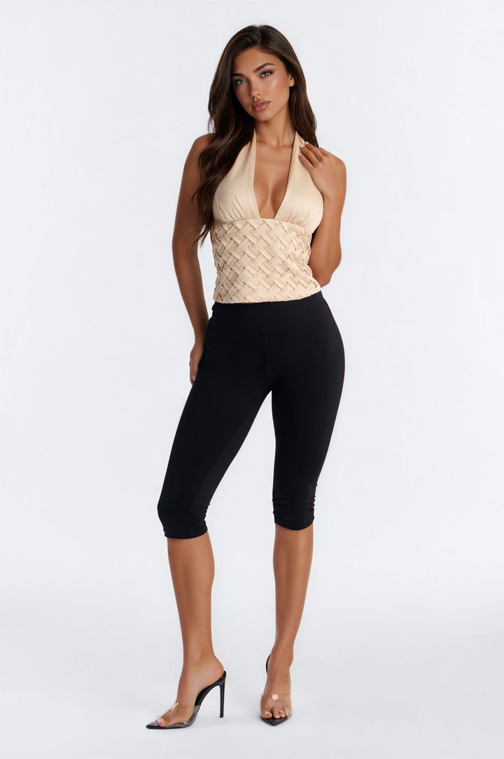 Niyla Satin Woven Halter Top - Ivory