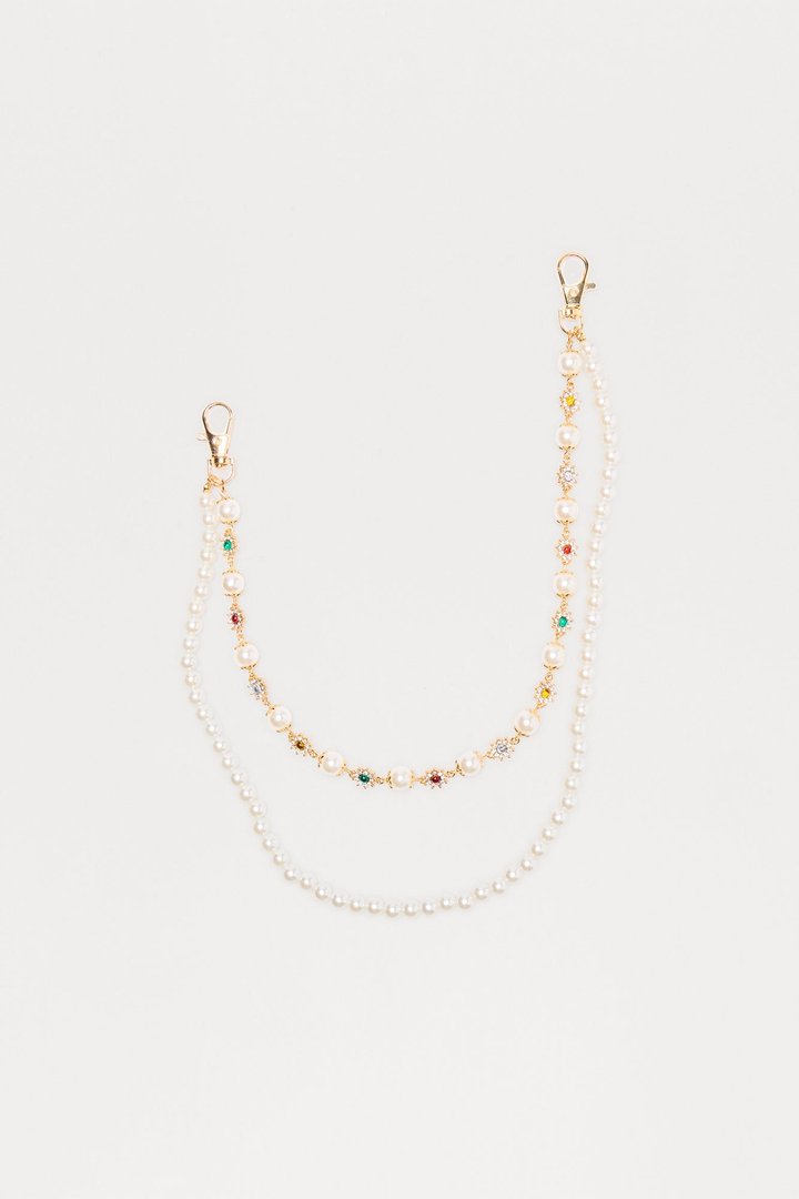 Royal Treatment Layered Pant Chain - White/Gold