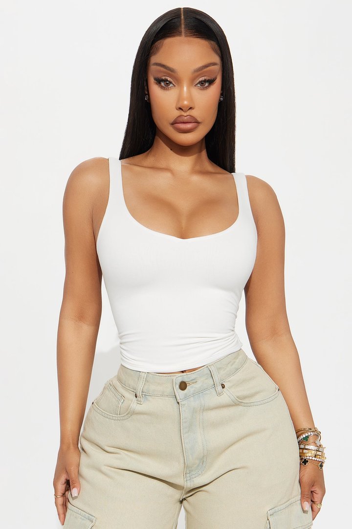 Quinn Double Lined Tank Top - Off White