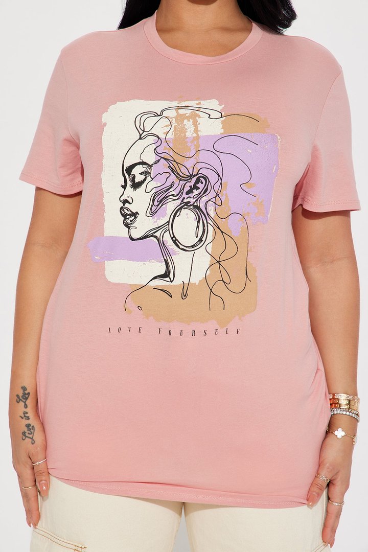 Love Yourself Graphic Tshirt - Mauve