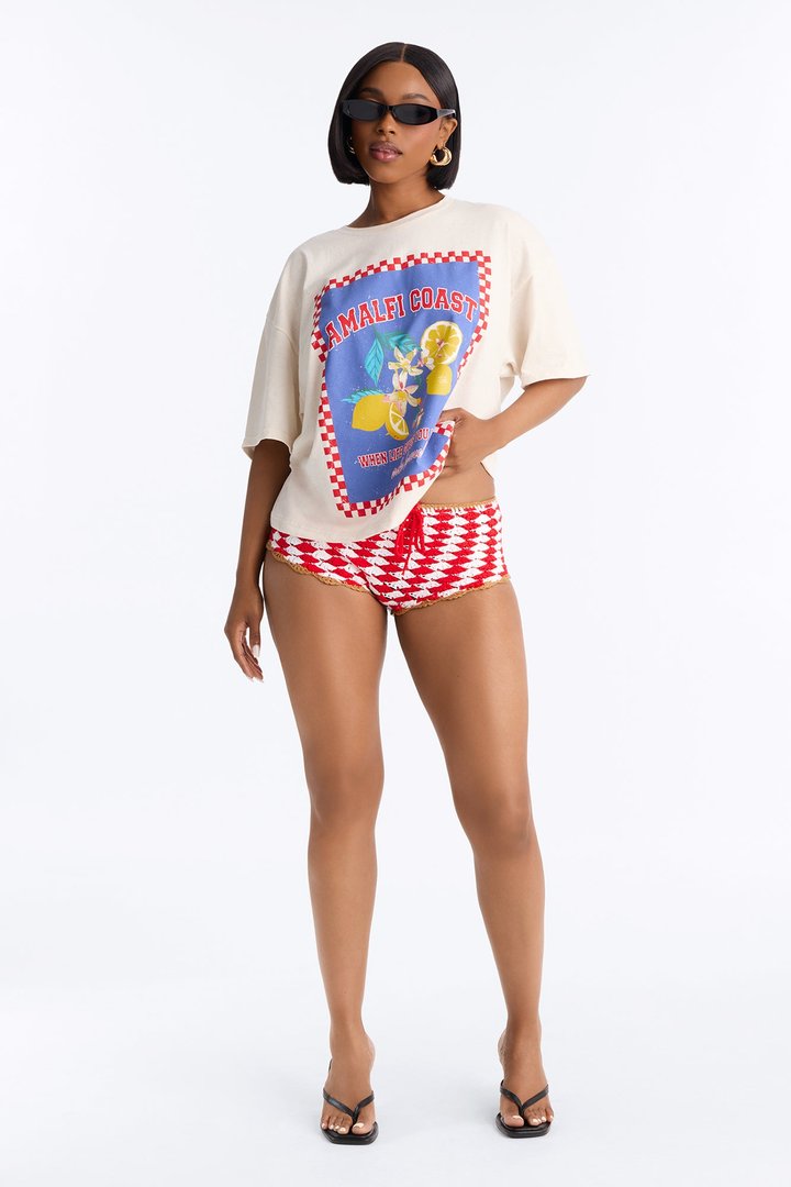 Postcard From Amalfi Washed T-Shirt - Cream