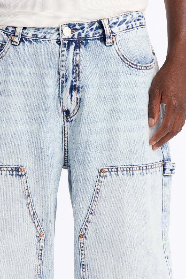 Baggy Double Knee Jean - Light Blue Wash