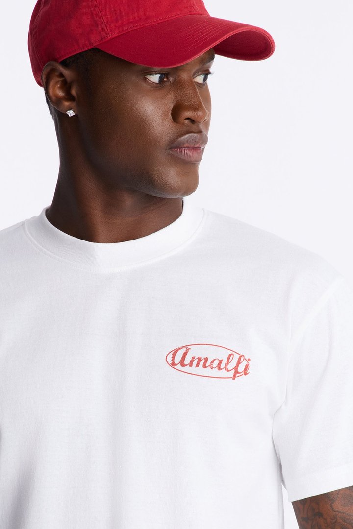 Amalfi Coast Picnic Oversized Short Sleeve Tee - White