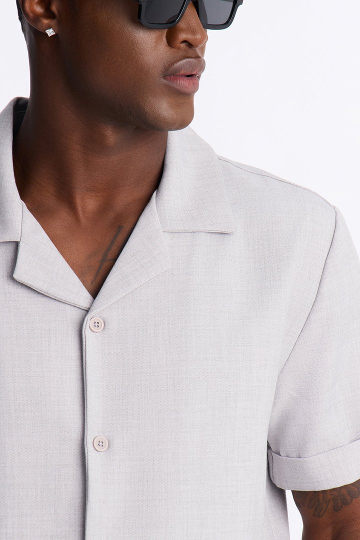 Sorrento Relaxed Button Up Shirt - Grey