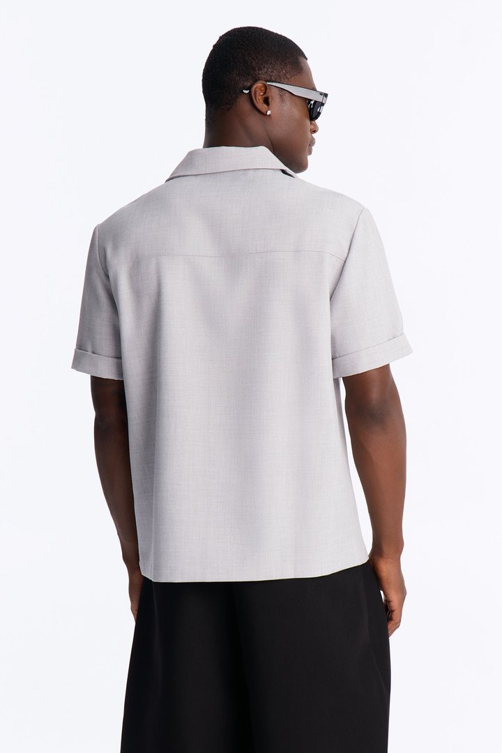 Sorrento Relaxed Button Up Shirt - Grey
