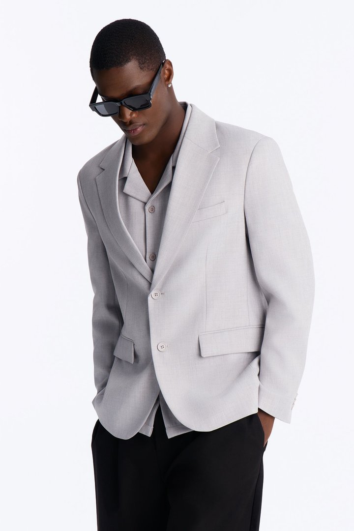 Sorrento Single Breasted Blazer - Light Grey