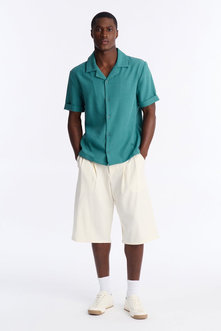 Sorrento Relaxed Button Up Shirt - Teal