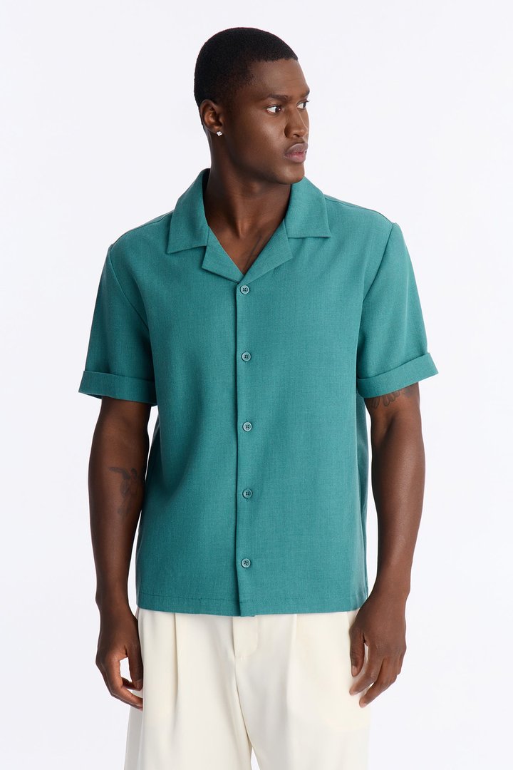 Sorrento Relaxed Button Up Shirt - Teal