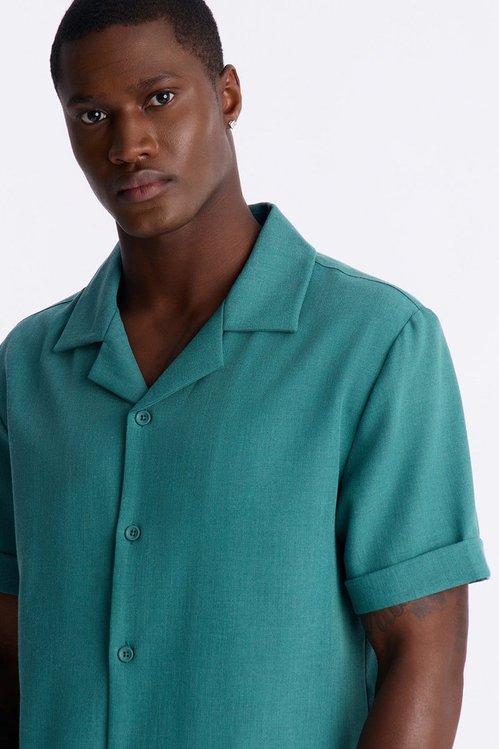 Sorrento Relaxed Button Up Shirt - Teal