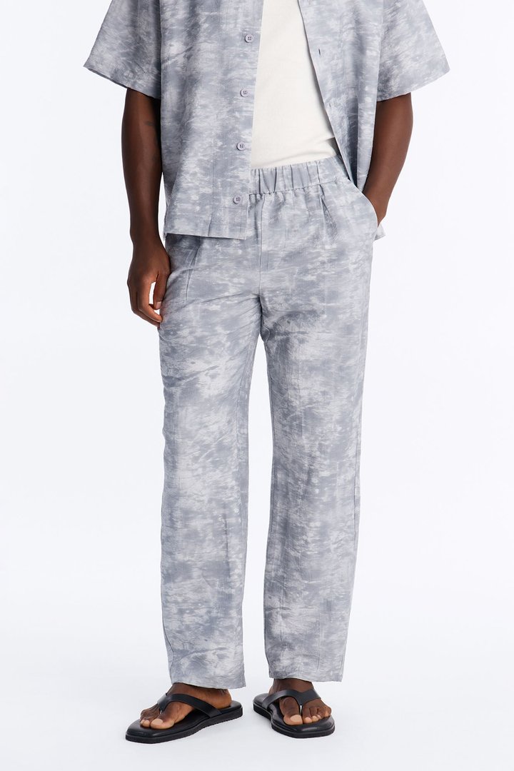 Marble Wash Straight Leg Pant - Grey/combo