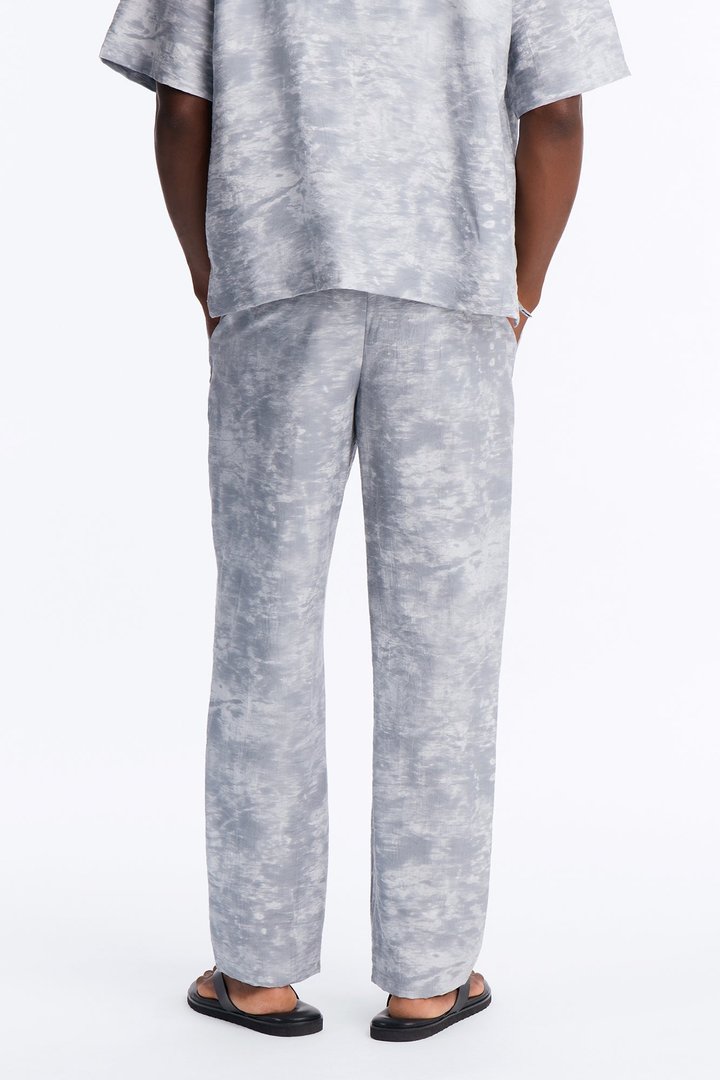 Marble Wash Straight Leg Pant - Grey/combo
