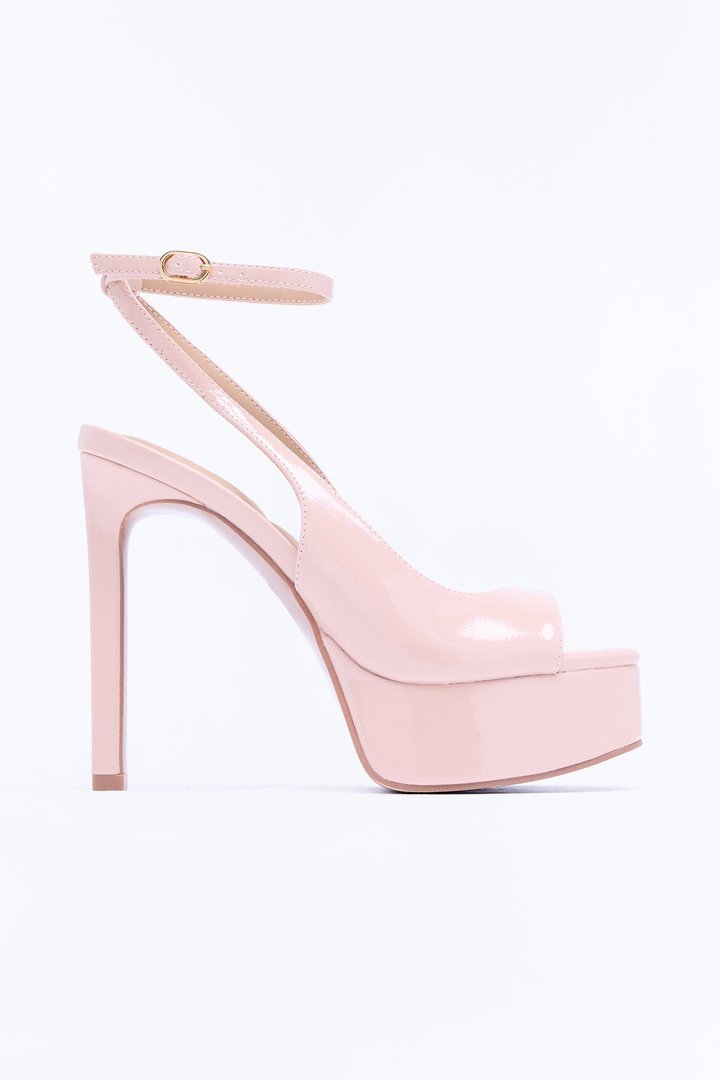 Lucinda Patent Platform Heels - Nude