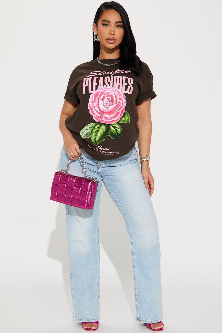 Simple Pleasures Graphic Tshirt - Brown