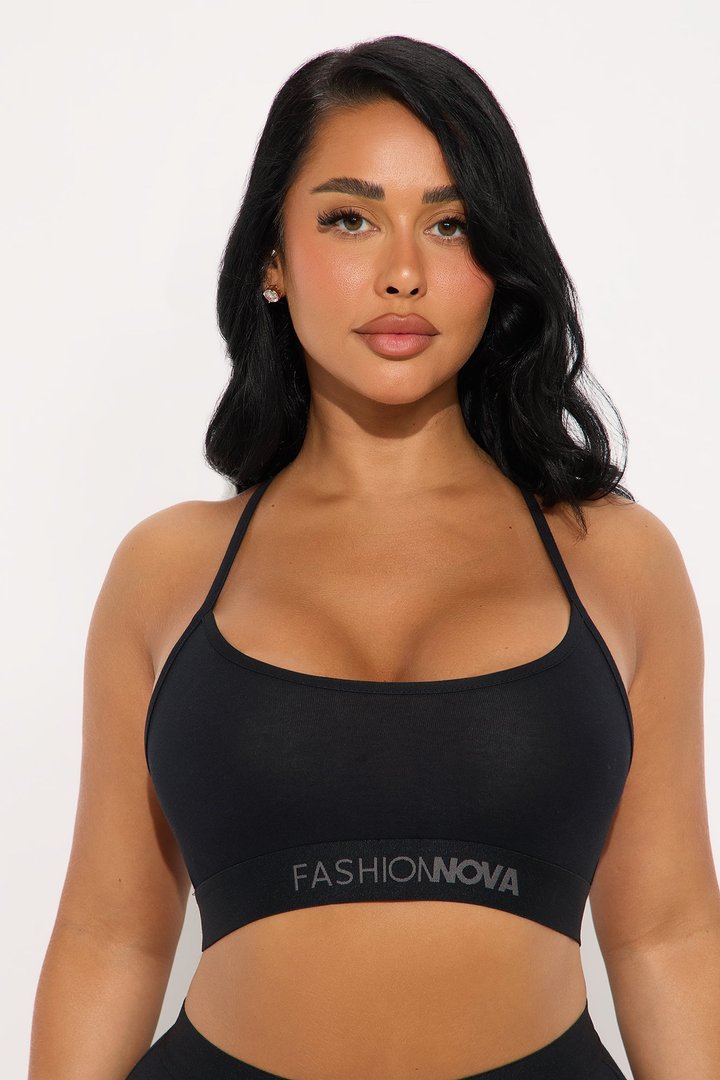 FN Mood Scoop Cami Cotton Bra - Black