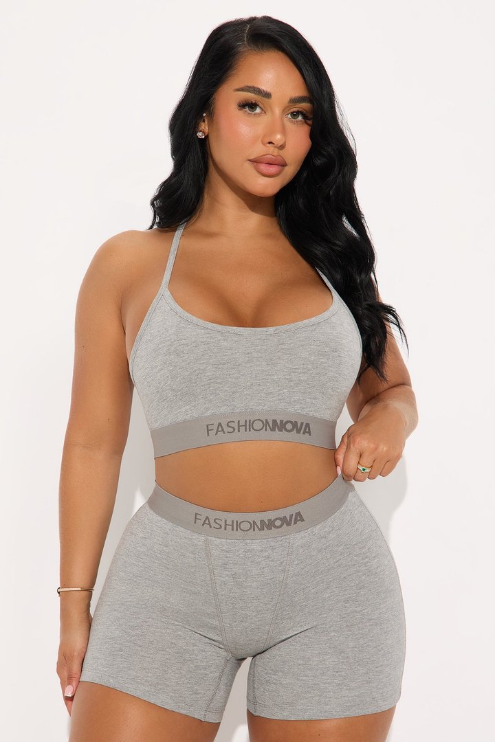 FN Mood Scoop Cami Cotton Bra - Heather Grey