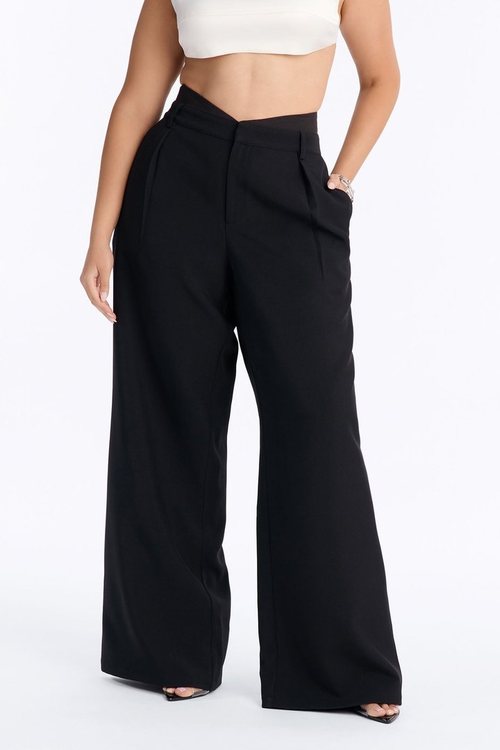 Serving Tea 'V' Waistband Trouser - Black