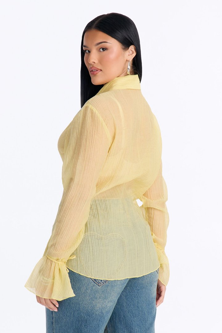 See Through Me Shirt - Butter Yellow