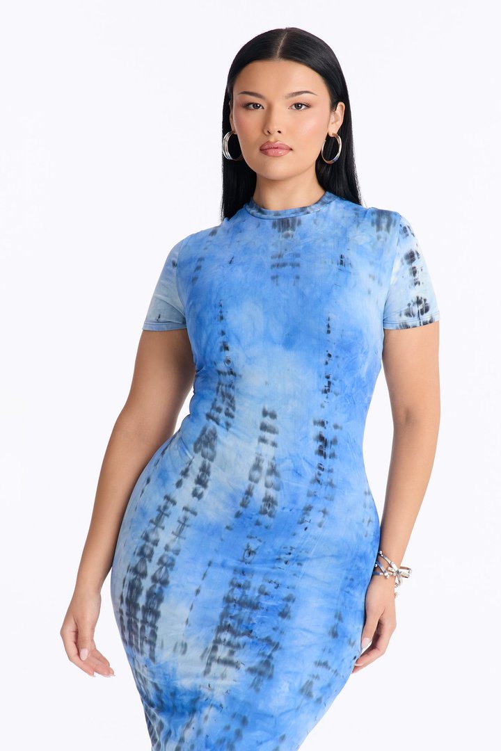 Raven Tie Dye Maxi Dress - Blue/combo