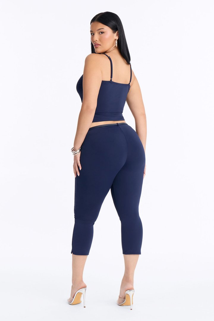 Alexa Belted Capri Set - Navy