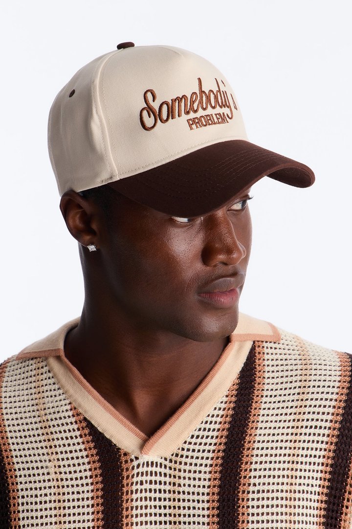 Somebody's Problem Structured Hat - Cream/combo