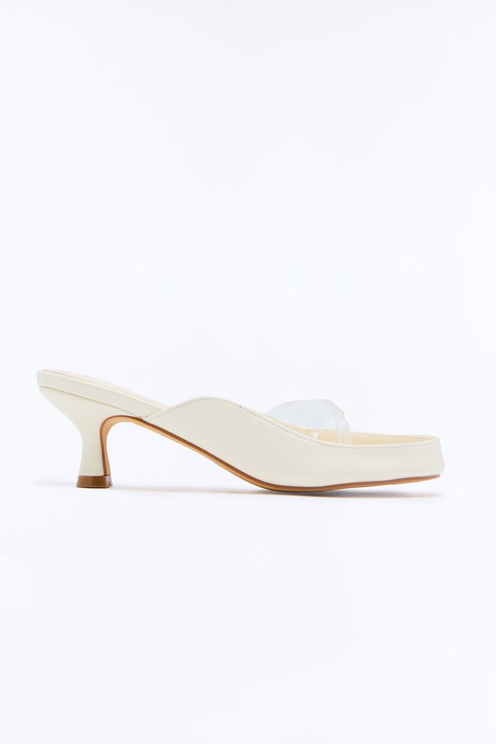 I'll Allow Thong Kitten Heels - White