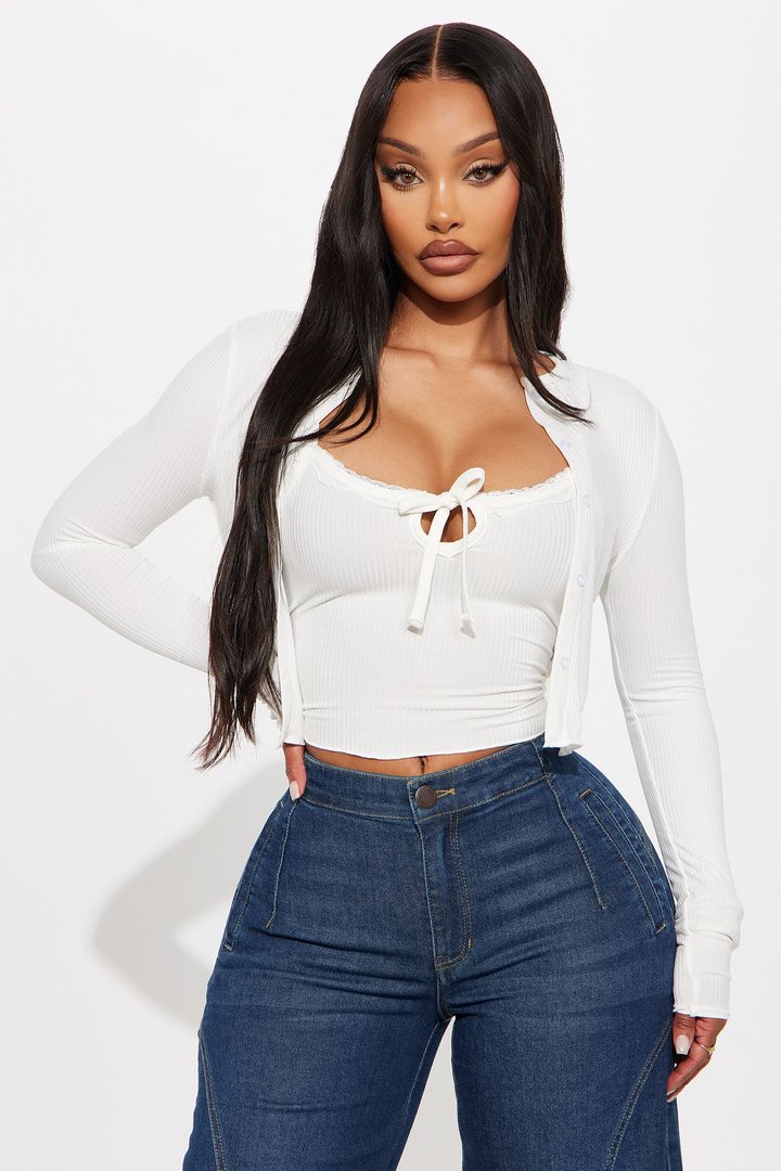 Gracie 2PC Cardigan And Tank Top - Ivory