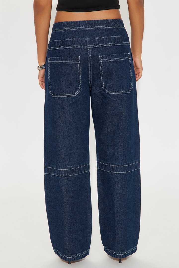 Bergamo Seaming Straight Leg Jean - Dark Wash