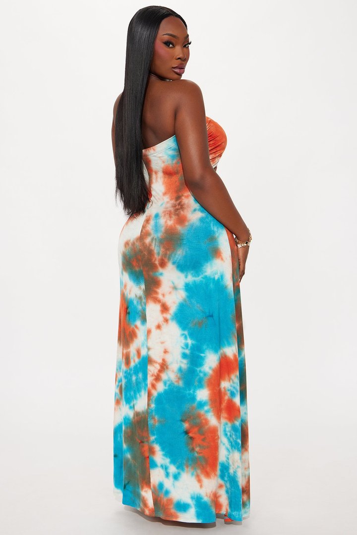 Sabrina Tie Dye Maxi Dress - Blue/combo