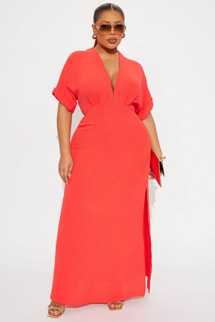 Serena Anne Airflow Maxi Dress - Coral