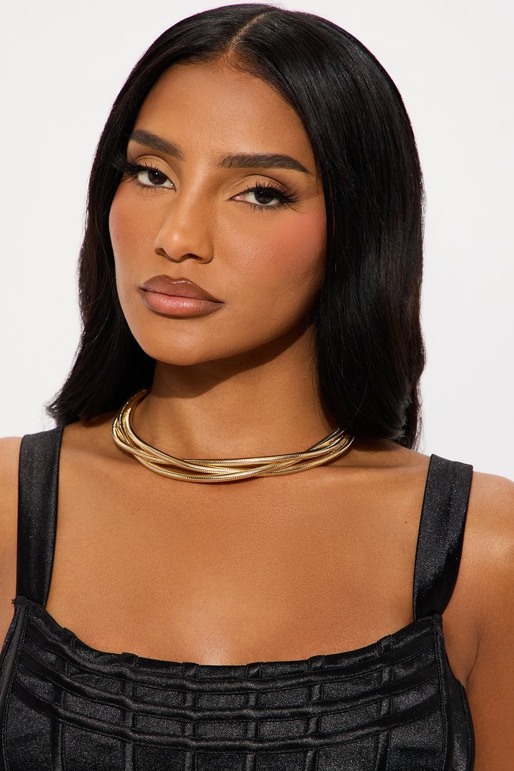 Mallory Layered Choker Necklace - Gold