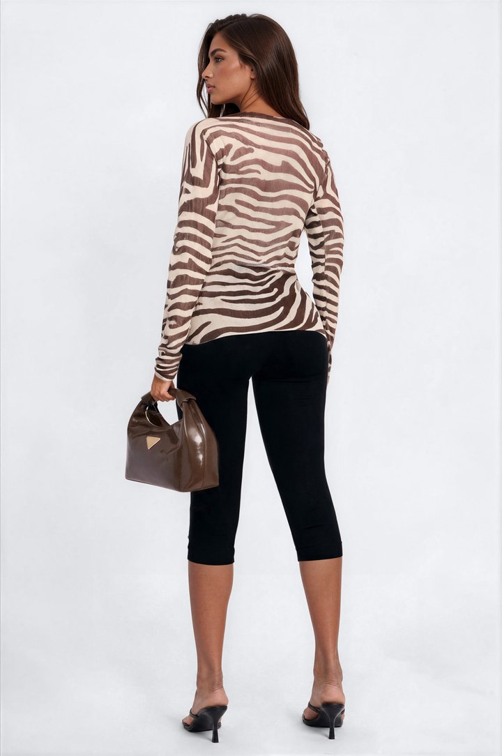 Run Wild Long Sleeve Sweater - Brown/combo