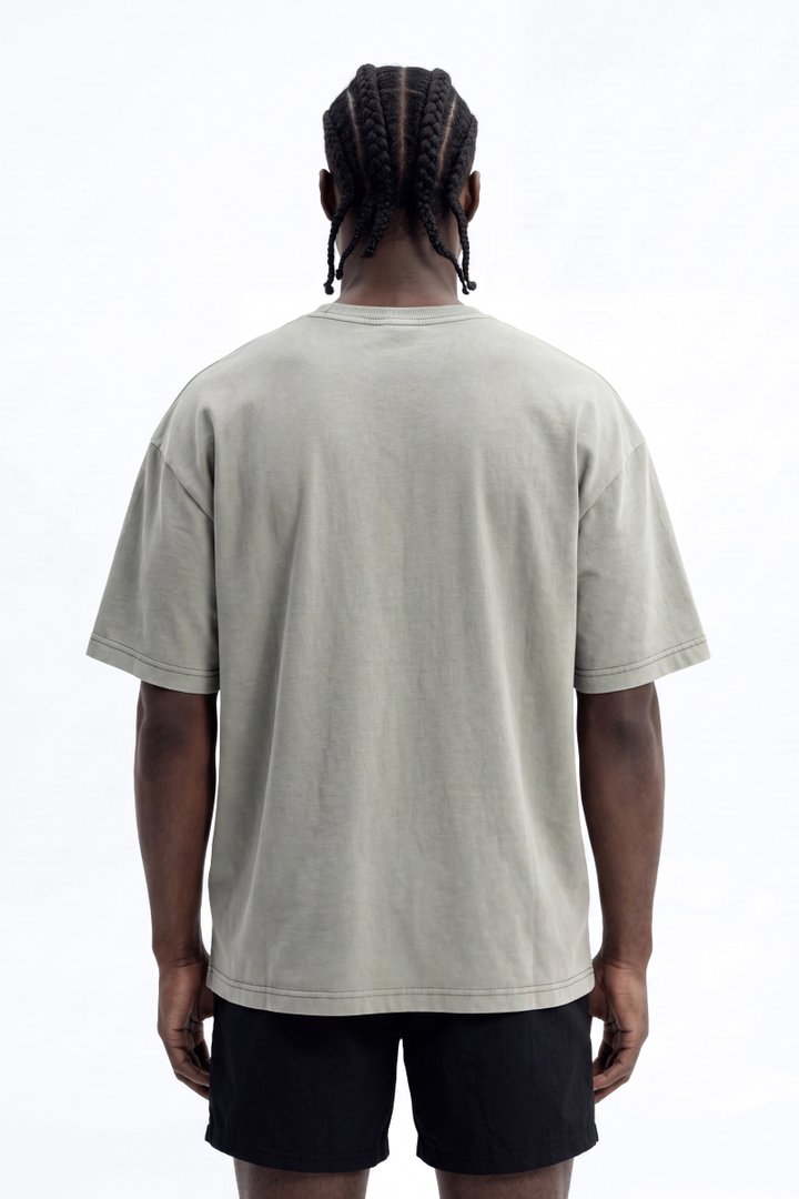 Soft Touch Washed Interlock Oversized Tee - Olive