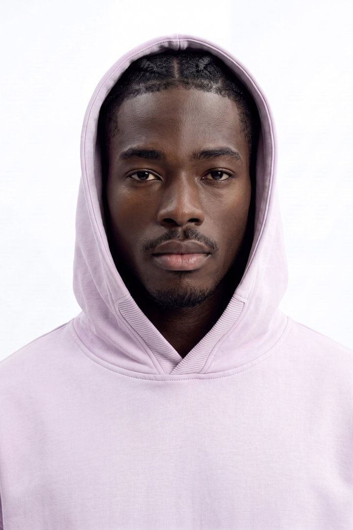 Soft Touch Washed Interlock Oversized Hoodie - Purple