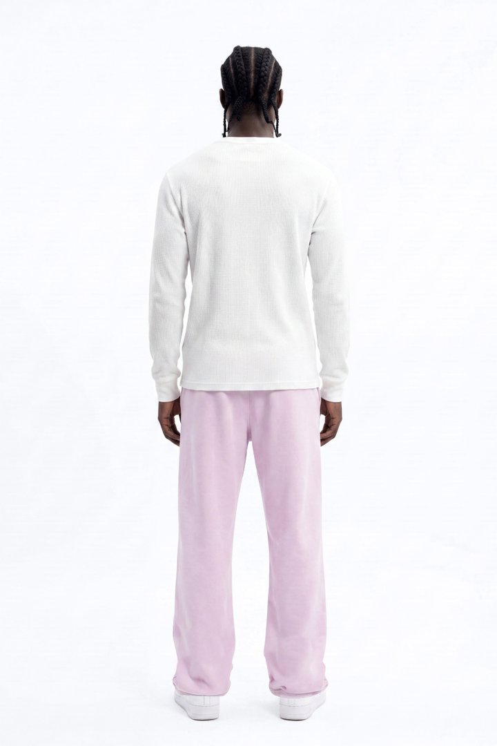 Soft Touch Washed Interlock Straight Leg Sweatpant - Purple