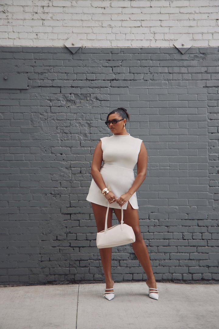Hailey Business Mini Skirt - Cream
