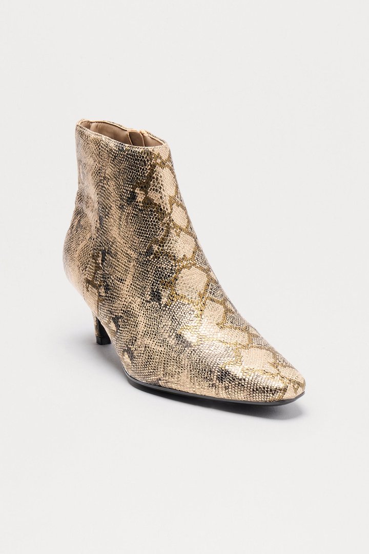 Raj Kitten Heel Booties - Brown/combo