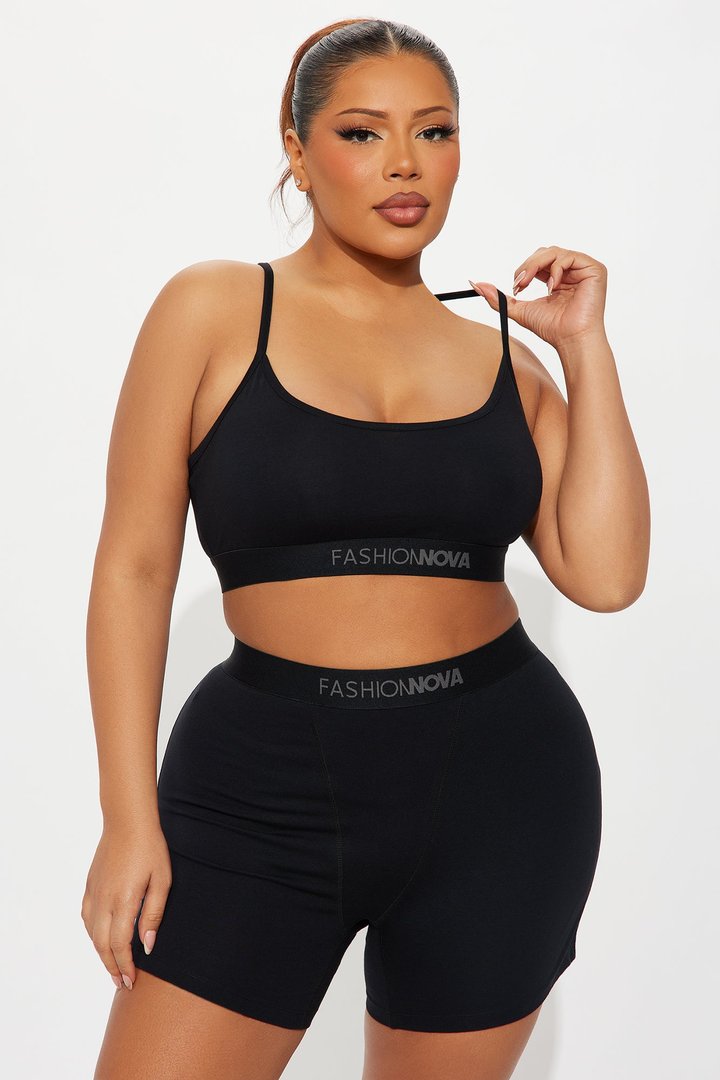 FN Mood Scoop Cami Cotton Bra - Black