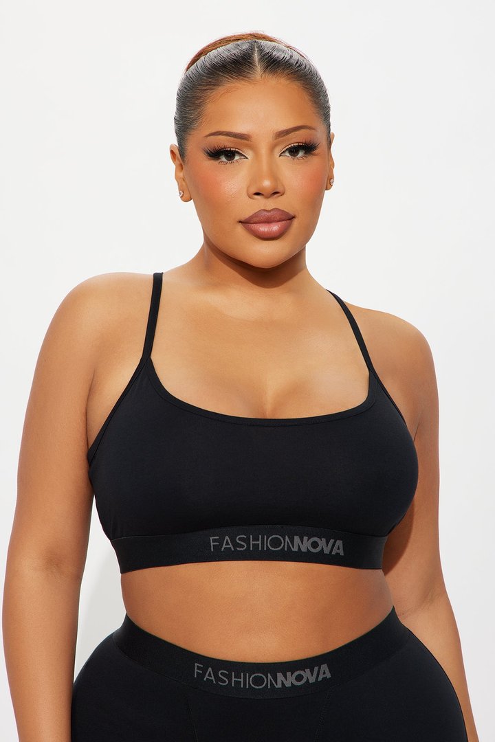 FN Mood Scoop Cami Cotton Bra - Black