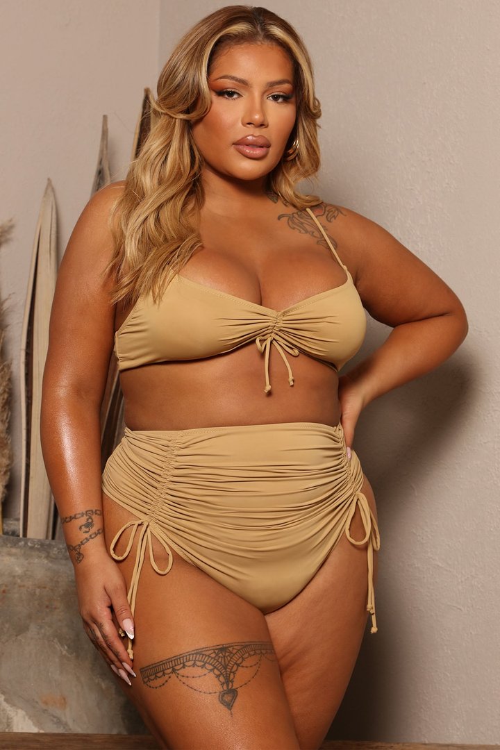 Señorita Margarita Ruched 2 Piece Bikini - Tan
