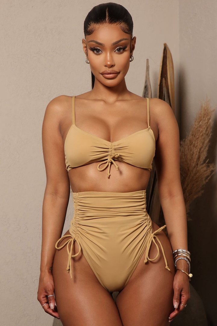 Señorita Margarita Ruched 2 Piece Bikini - Tan