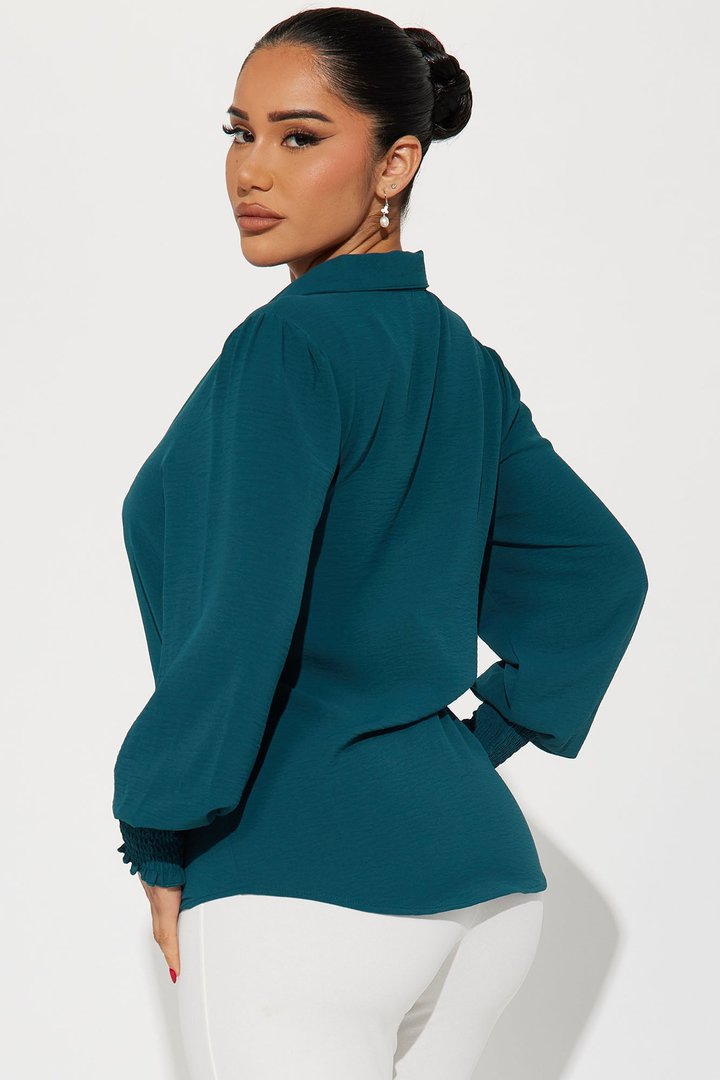 Enid Blouse Top - Teal